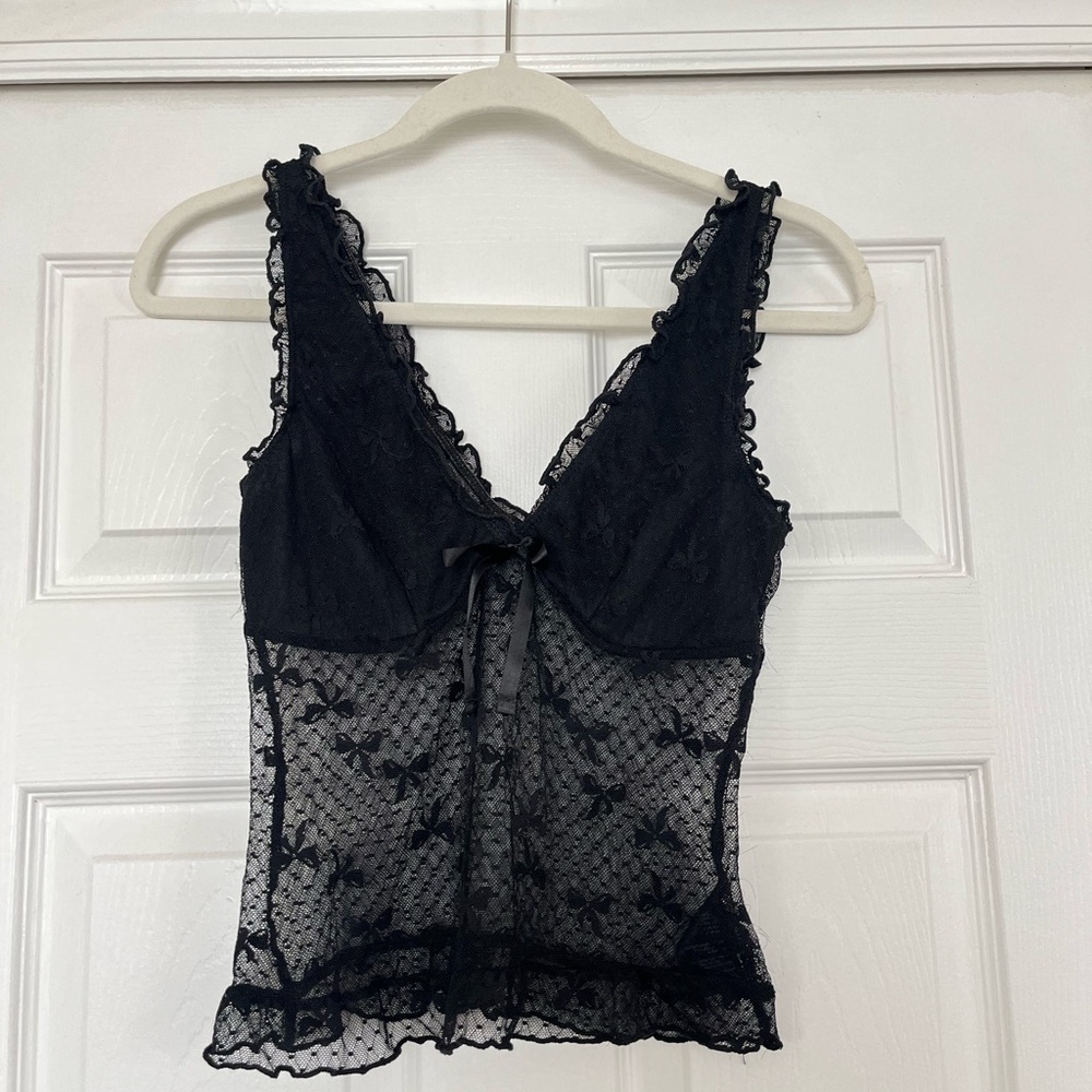 Kimchi Blue Black Lace Tank Top